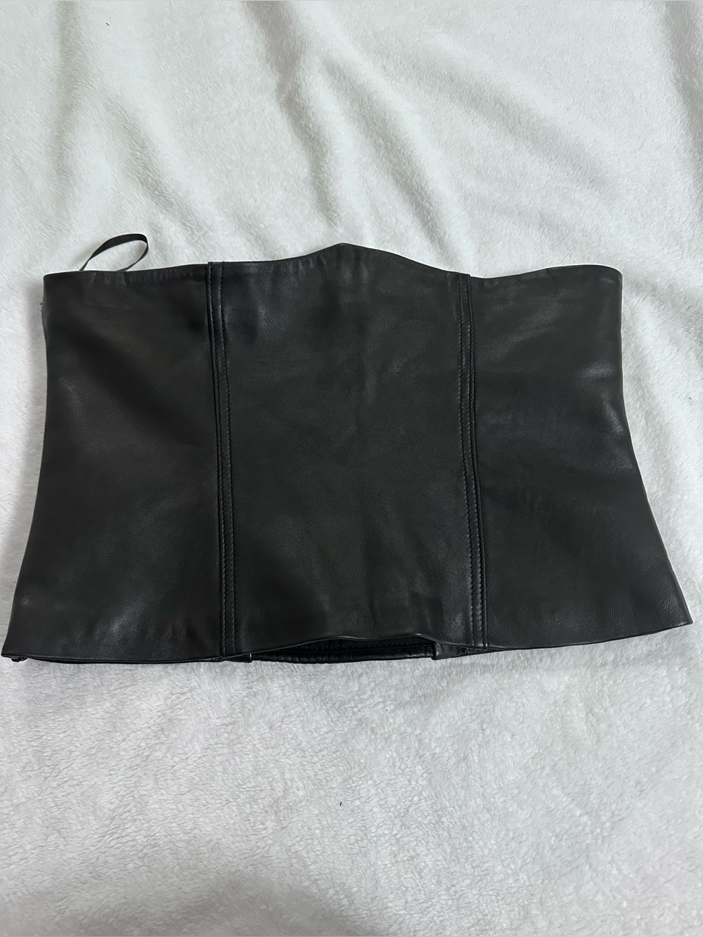 Zara Black Leather Strapless Corset Top